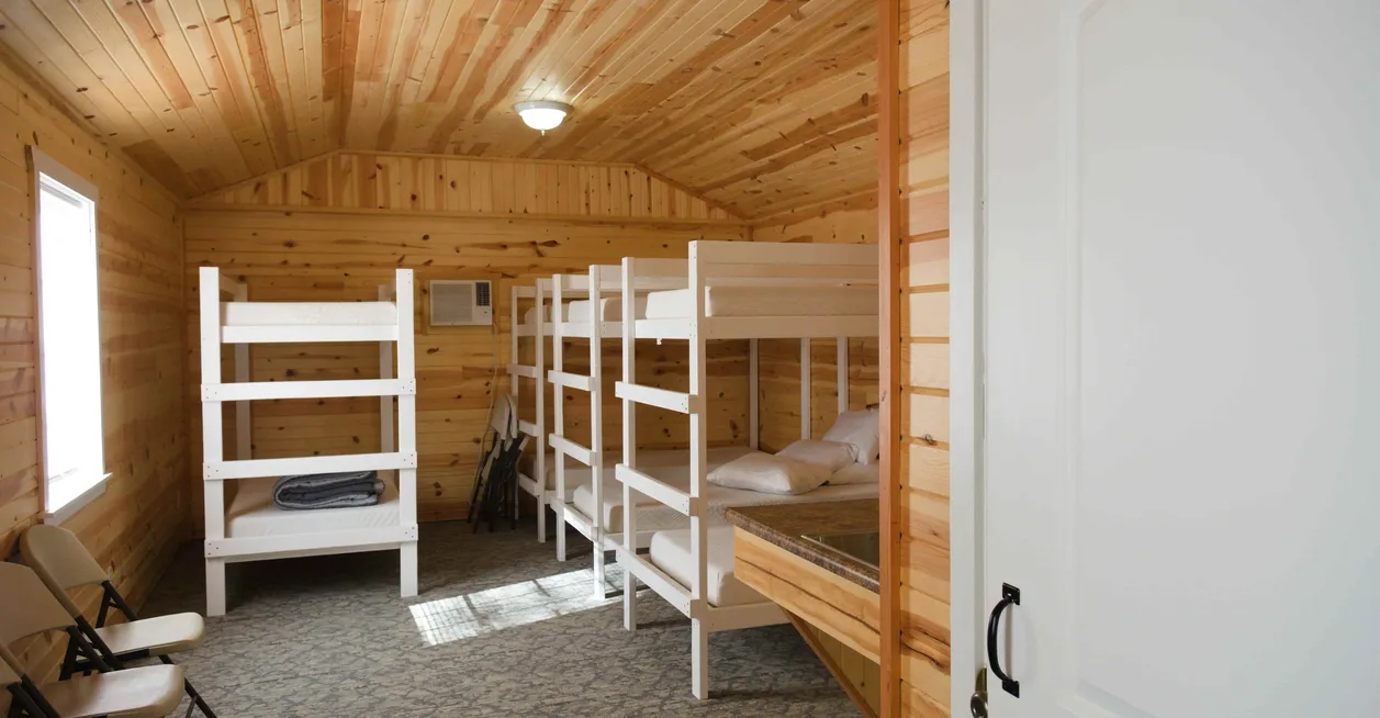 Overnight cabins for church retreats and youth camps